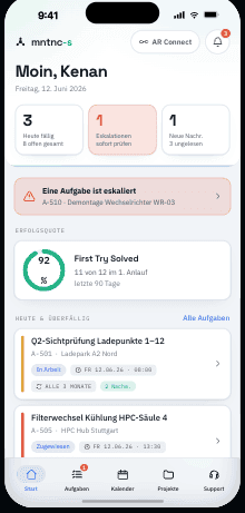 Mitarbeiter-App — Tages-Cockpit