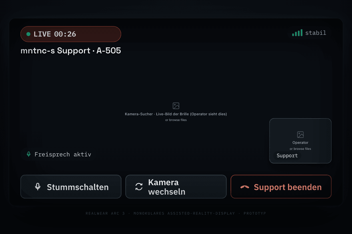 Live-Support über die AR-Brille — Operator-Ansicht